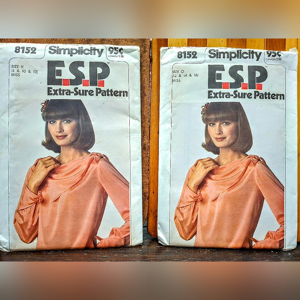 Vintage NOS SIMPLICITY #8152 E.S.P. Sewing Patterns/ Uncut/ Unused